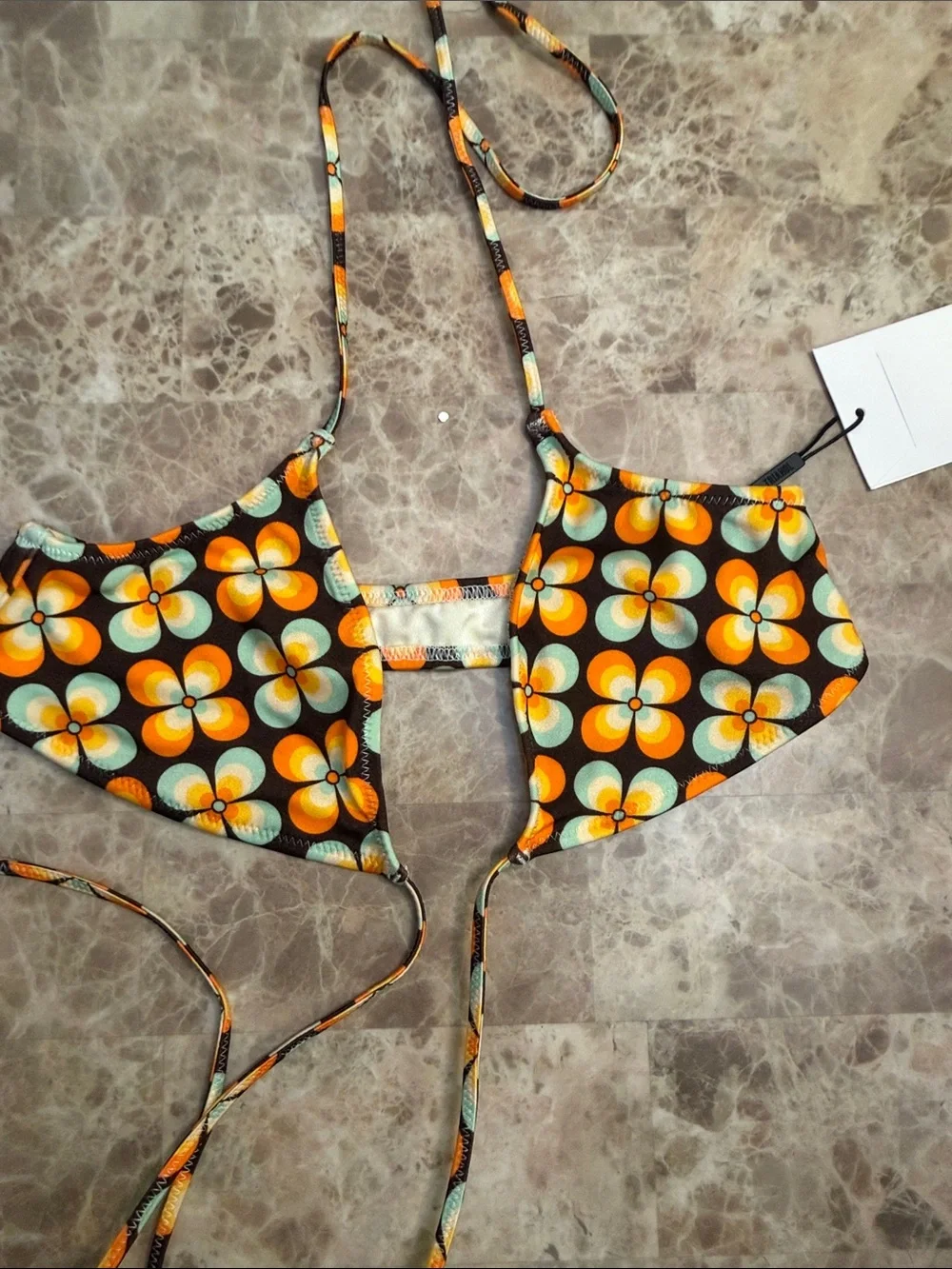 triangl swimwear Orange & Yellow Floral Bikini Set - Picture 6 of 13
